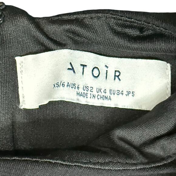 Atoir Black Bianca Racerback Stretchy Scuba Fabric Side Cutouts Bodysuit Sz 2 - Picture 5 of 12